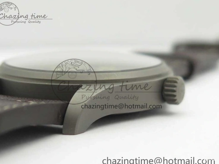 MIROTIME 0328 SmartChoice Mark XVIII IW327006 Titanium M+F 1:1 Best Edition Black Dial on Brown Leather Strap A 7145